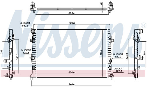 Nissens Radiator 606218 for 2015-2021 Volkswagen 2.0L 1.4L (Golf)