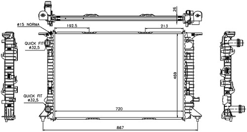 Nissens Radiator 60323 for 2007-2018 Audi 2.0L 1.8L (A4, A4 Quattro, A5, A5 Quattro)