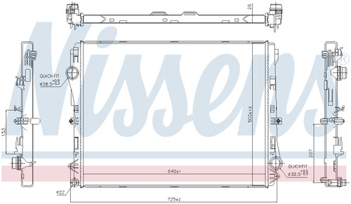 Nissens Radiator 606301 for 2018-2023 Mercedes-Benz 2.0L (CLS350, E200, E350, GLC300)