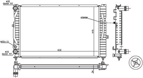 Nissens Radiator 60299 for 1996-2005 Audi/Volkswagen 1.8L 2.8L (A4, A4 Quattro, Passat)