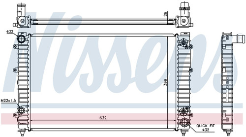 Nissens Radiator 60493A for 1997-1999 Audi 3.7L 4.2L (A8, A8 Quattro)