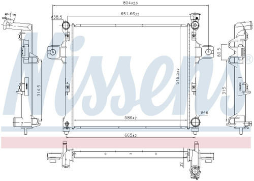 Nissens Radiator 61038 for 2004-2010 Jeep 5.7L 4.7L (Commander, Grand Cherokee)