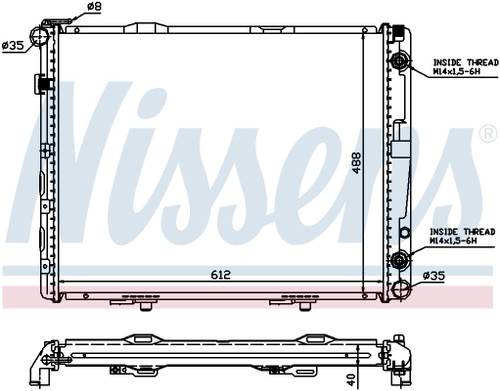 Nissens Radiator w/Integrated Transmission Oil Cooler 62679A for 1992-1995 Mercedes-Benz 4.2L 5.0L (400E, 500E, E420, E500)