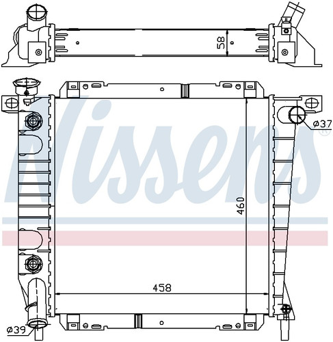 Nissens Radiator w/Integrated Transmission Oil Cooler 620671 for 1992-1993 Ford 4.0L (Ranger)