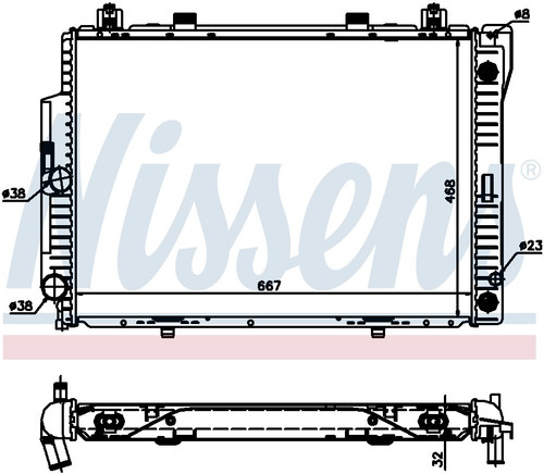 Nissens Radiator w/Integrated Transmission Oil Cooler 62713A for 1991-1994 Mercedes-Benz 3.0L 3.2L (300SE, S320)