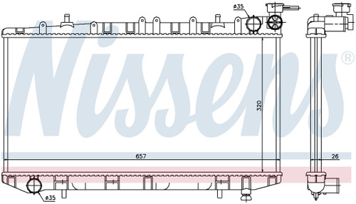 Nissens Radiator 62963 for 1991-1994 Nissan 2.0L (NX, Sentra)