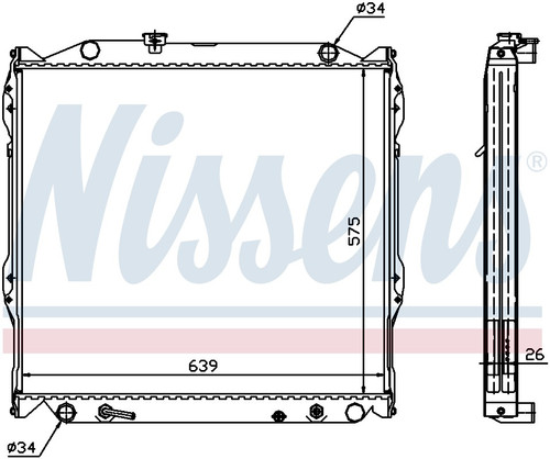 Nissens Radiator w/Integrated Transmission Oil Cooler 647551 for 1996-2002 Toyota 2.7L 3.4L (4Runner)