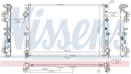 Nissens Radiator 627029 for 2014-2019 Mercedes-Benz 1.6L 2.0L (C180, C200, C250, C300)