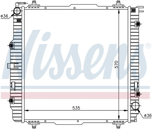 Nissens Radiator w/Integrated Transmission Oil Cooler 62599A for 2002-2015 Mercedes-Benz 5.5L 5.0L (G500, G55 AMG, G550)