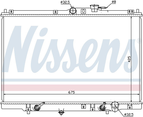 Nissens Radiator w/Integrated Transmission Oil Cooler 63346 for 1995-1998 Honda 2.2L 2.3L (Odyssey)