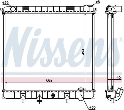 Nissens Radiator 64302A for 1996-1998 Land Rover 4.0L 4.6L (Range Rover)