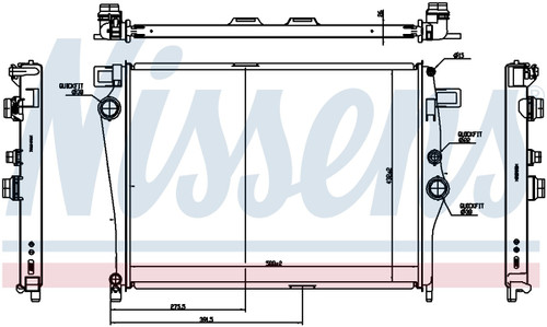 Nissens Radiator 627044 for 2014-2019 Mercedes-Benz 2.0L (A45 AMG, CLA45 AMG, GLA45 AMG)