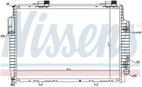 Nissens Radiator w/Integrated Transmission Oil Cooler 62616 for 1998-2008 Chrysler/Mercedes-Benz 3.2L 4.3L