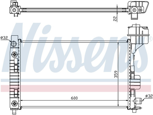 Nissens Radiator 62661A for 2000-2005 Mercedes-Benz 1.6L 1.9L (A160, A190)