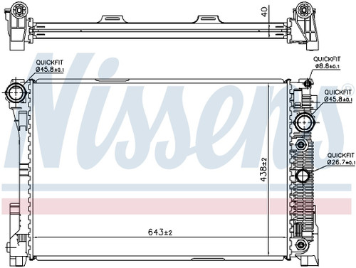 Nissens Radiator w/Integrated Transmission Oil Cooler 67162 for 2008-2018 Mercedes-Benz 3.5L 6.3L (C300, C350, C63 AMG, CLS350)