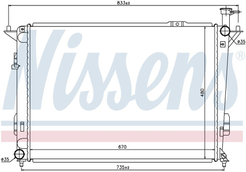 Nissens Radiator 67522 for 2013-2018 Hyundai/Kia 2.4L (Santa Fe Sport, Sorento)