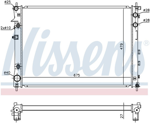 Nissens Radiator w/Integrated Transmission Oil Cooler 67727 for 2006-2014 Subaru 3.0L 3.6L (B9 Tribeca, Tribeca)