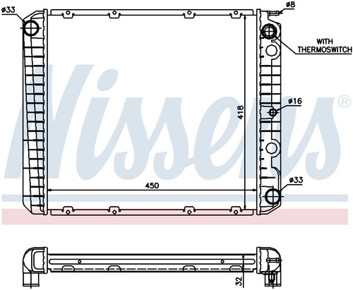 Nissens Radiator 65525A for 1985-1993 Volvo 2.3L 2.1L (240, 244, 245, 740)