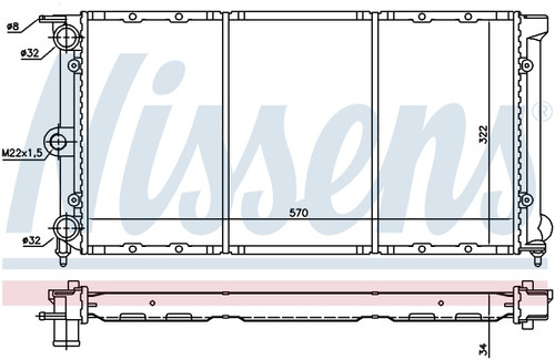 Nissens Radiator 652611 for 1982-1985 Volkswagen 1.6L (Quantum)