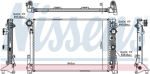Nissens Radiator w/Integrated Transmission Oil Cooler 67168 for 2007-2016 Mercedes-Benz 1.8L 3.0L (C250, C280, C350, E200)