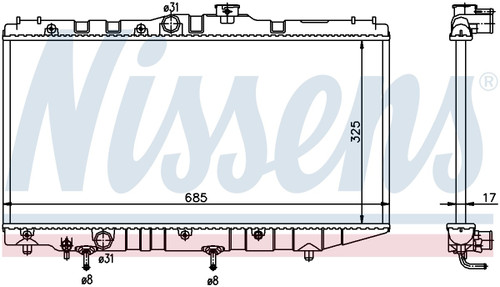 Nissens Radiator w/Integrated Transmission Oil Cooler 647191 for 1988-1992 Toyota 1.6L (Corolla)