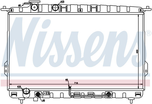 Nissens Radiator w/Integrated Transmission Oil Cooler 67027 for 1999-2006 Hyundai/Kia 2.4L 2.7L (Sonata, Optima)