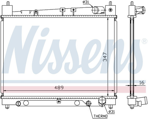 Nissens Radiator 64798 for 2000-2006 Scion/Toyota 1.5L 1.3L (xA, xB, Echo, Yaris)