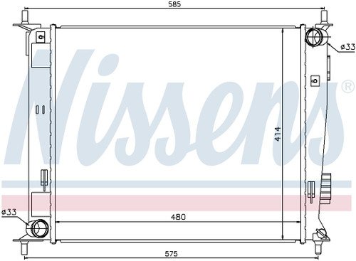 Nissens Radiator 66742 for 2010-2011 Kia 1.6L (Soul)
