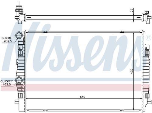 Nissens Radiator 65304 for 2013-2023 Audi/Seat/Volkswagen 2.0L 1.8L (A3, A3 Sportback e-tron, Q2, Q2 Quattro)