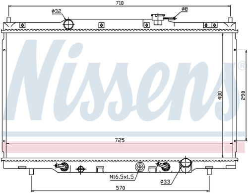 Nissens Radiator w/Integrated Transmission Oil Cooler 68106 for 2002-2006 Honda 2.4L (CR-V, Element)