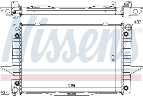 Nissens Radiator w/Integrated Transmission Oil Cooler 65539A for 1994-2002 Volvo 2.4L 2.3L (850, C70, S70, V70)