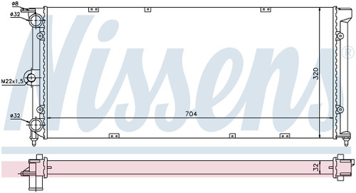 Nissens Radiator 651911 for 1985-1992 Volkswagen 1.8L 2.2L (Golf, Quantum)