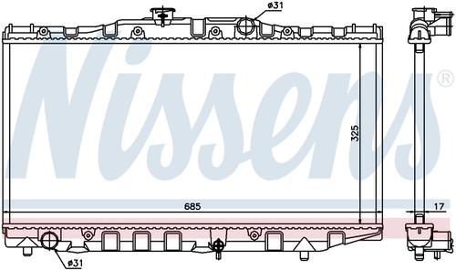 Nissens Radiator 64851 for 1985-1988 Toyota 1.6L (Corolla)