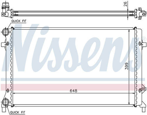 Nissens Radiator 65277A for 2003-2020 Audi/Seat/Volkswagen 2.0L 1.8L (A3, Altea, Toledo, Caddy)