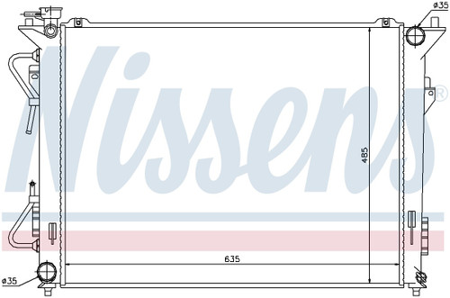 Nissens Radiator w/Integrated Transmission Oil Cooler 67508 for 2006-2010 Hyundai/Kia 3.3L 3.8L (Azera, Sonata, Optima)