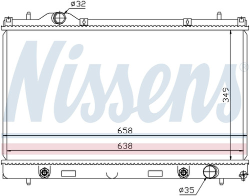 Nissens Radiator 69210 for 1999-2005 Dodge/Plymouth 2.0L (Neon)