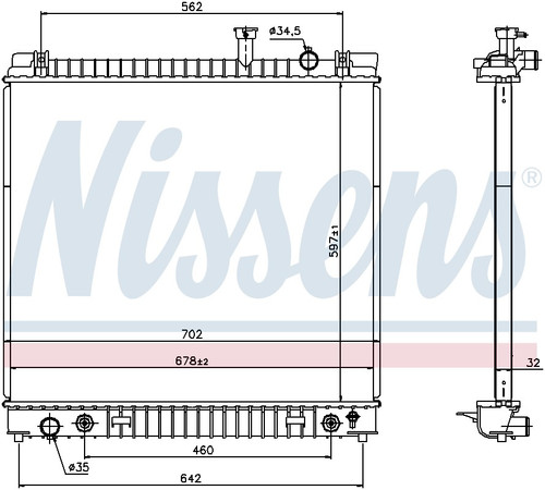 Nissens Radiator 69484 for 2004-2015 INFINITI/Nissan 5.6L (QX56, Armada, Pathfinder Armada, TITAN)