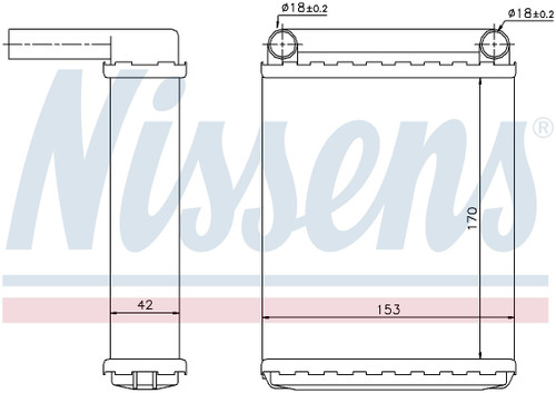 Nissens HVAC Heater Core 72038 for 2003-2006 Dodge/Freightliner 2.7L (Sprinter 2500, Sprinter 3500)