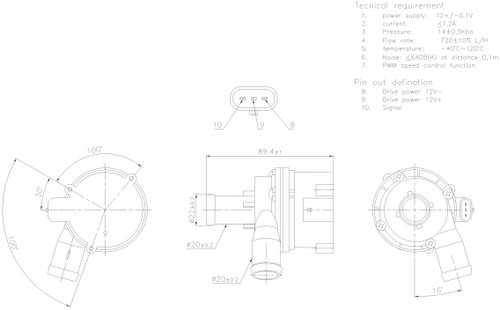 Nissens Auxiliary Water Pump 831117 for 2009-2020 Audi/Porsche/Volkswagen 2.0L 3.0L (A4, A4 Quattro, A5, A5 Quattro)