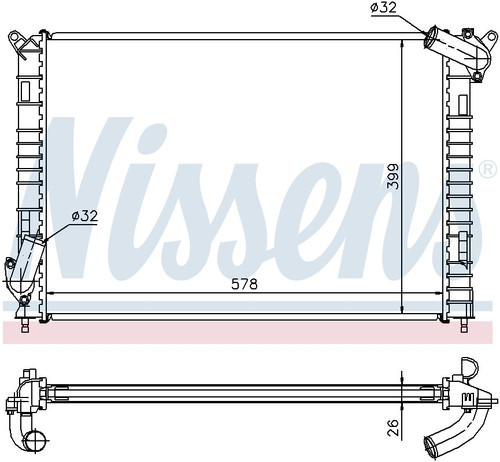Nissens Radiator 69701A for 2002-2008 Mini 1.6L (Cooper)