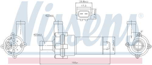 Nissens Auxiliary Water Pump 831052 for 1992-2005 Volkswagen 1.8L 2.8L (Beetle, Corrado, EuroVan, Golf)
