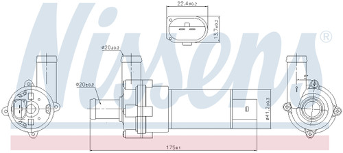 Nissens Auxiliary Water Pump 831053 for 2000-2015 Audi/Porsche/Volkswagen 3.2L 2.7L (A3 Quattro, A6 Quattro, Allroad Quattro, Q7)