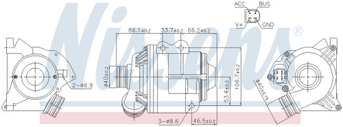 Nissens Auxiliary Water Pump 831075 for 2007-2019 BMW 3.0L (1 Series M, 135i, 335i, 335i xDrive)