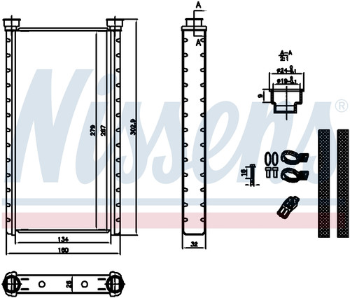 Nissens HVAC Heater Core 70235 for 2011-2018 Audi 2.0L 3.0L (A6, A6 Quattro, A7 Quattro, A8 Quattro)