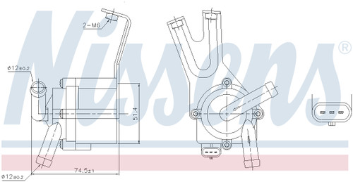 Nissens Auxiliary Water Pump 831084 for 2008-2019 BMW 4.4L (550i, 550i GT, 550i GT xDrive, 550i xDrive)