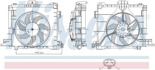 Nissens Engine Cooling Fan Assembly 850009 for 2007-2018 Smart 1.0L 0.8L (Fortwo)