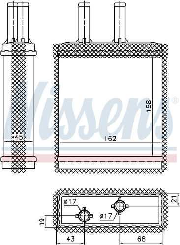 Nissens HVAC Heater Core 77505 for 1995-2002 Kia 2.0L (Sportage)