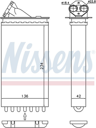 Nissens HVAC Heater Core 72655