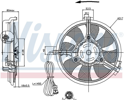 Nissens Engine Cooling Fan 85519 for 1996-2010 Audi/KYMCO/Seat 2.8L 1.8L (A4, A4 Quattro, A6, A6 Quattro)