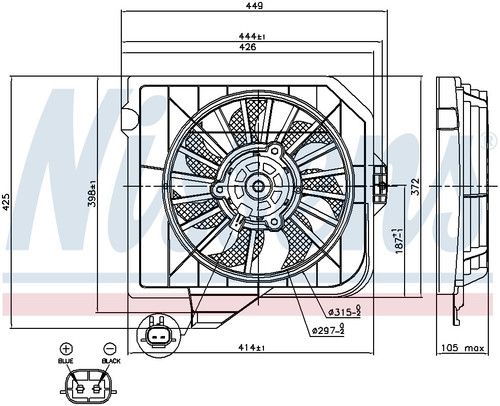Nissens A/C Condenser Fan Assembly 85091
